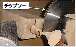 写真：木材を加工するチップソー
