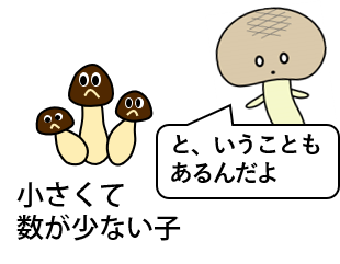 図:小さくて数が少ない子ができてしまう場合もある
