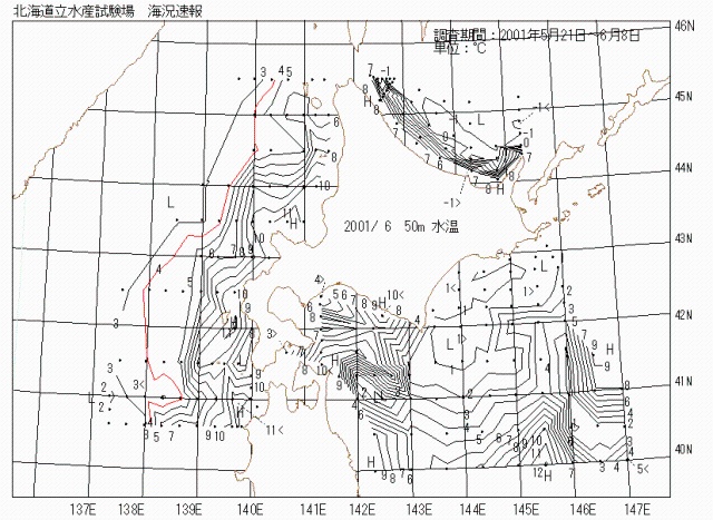 50メートル層水温の図