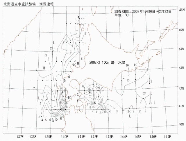 100メートル層水温の図