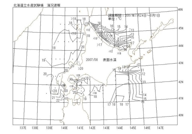 表面水温の図