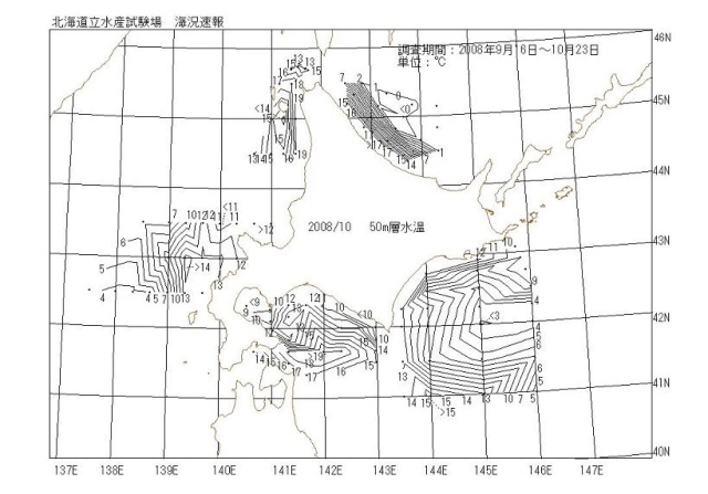 50メートル層水温の図