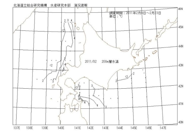 200メートル層水温の図