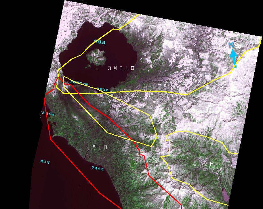 画像2の2 画像判読による降灰分布図