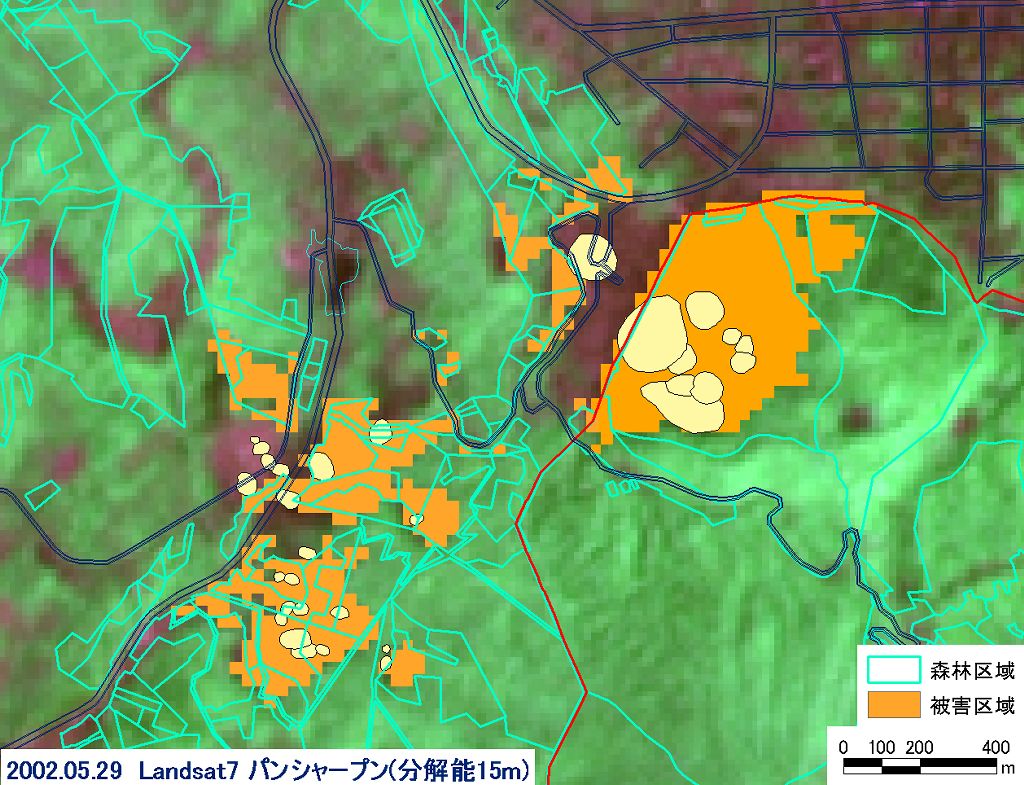 画像3の2 2001年の森林被害区分図