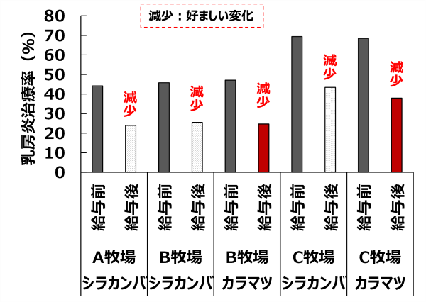 図6　出産後の乳房炎治療率の前年同時期との比較